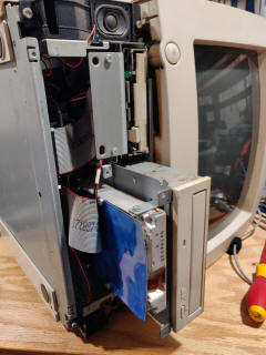 HDD/CD sled partially removed