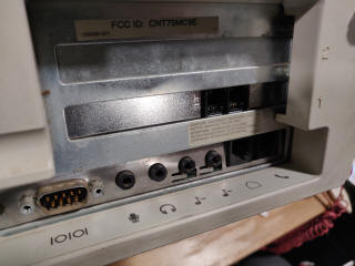 Closeup of audio port labels