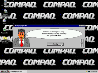 Compaq Operator taking a message