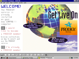 Prodigy logon screen