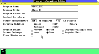 Windows 1.0 PIF editor
