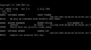 dBase running in fullscreen