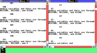 Windows 1.0 running two copies of dBase