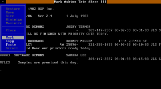 Windows/286 mark text menu