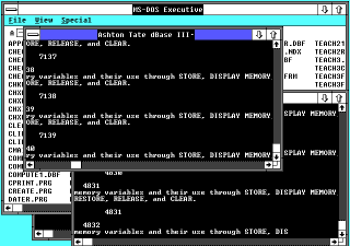 Windows/386 multitasking dbase
