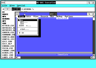 Windows/386 displaying qbasic color issues