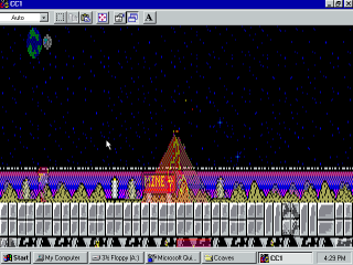 Windows 95 showing Crystal Caves corrupted