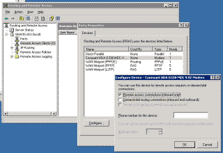 RRAS modem configuration