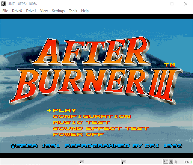 After Burner III running in Unz